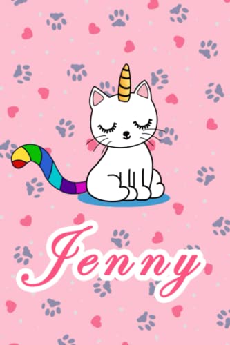 Jenny Notizbuch: Geschenk für Jenny / Notizbuch A5 Katze / Geschenke für Katzenliebhaber / Personaisierte Geschenke Notizbuch / Tagebuch