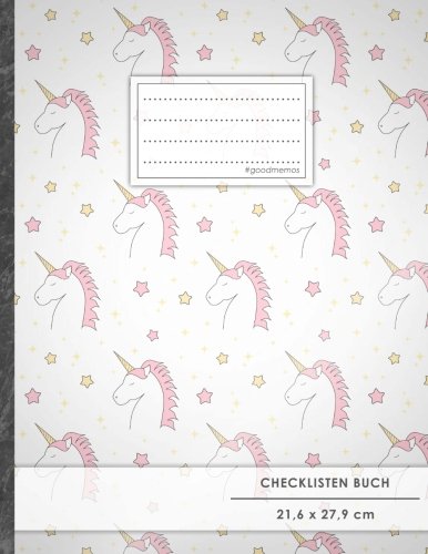 Checklisten-Buch: DIN A4 • 70+ Seiten, Softcover, Register, "Unicorn Girls" • #GoodMemos • 18 Checkboxen + Platz für Notizen/Seite (inkl. Register mit Datum uvm.)