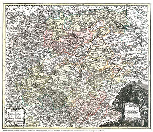 Historische Karte: Land Thüringen 1740 (Plano) von Verlag Rockstuhl