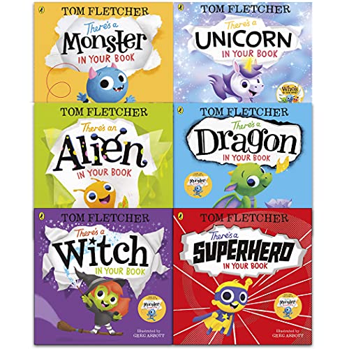 Tom Fletcher Theres Series 6 Books Collection Set (There's a Unicorn in Your Book, There's a Dragon in Your Book, There's a Witch in Your Book, There's a Superhero in Your Book and MORE!)