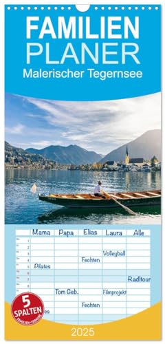 Familienplaner 2025 - Malerischer Tegernsee mit 5 Spalten (Wandkalender, 21 cm x 45 cm), CALVENDO