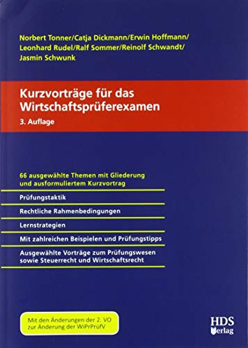 Kurzvorträge für das Wirtschaftsprüferexamen von HDS-Verlag