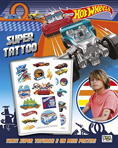 Super tattoo. Hot Wheels. Ediz. a colori. Ediz. a spirale. Con Poster von Pon Pon Edizioni