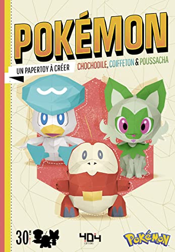 Pokémon Chochodile, Coiffeton & Poussacha - Un papertoy à créer von 404 EDITIONS