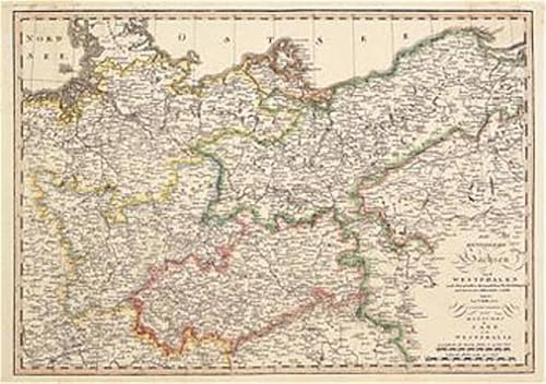 Historische Karte - Napoleon: Die Königreiche Sachsen und Westphalen 1808: Mit Postrouten und Poststationen zur Napoleonzeit. von Verlag Rockstuhl