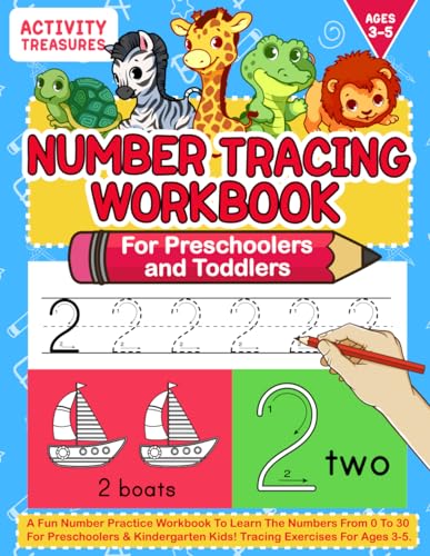Number Tracing Workbook For Preschoolers And Toddlers: A Fun Number Practice Workbook To Learn The Numbers From 0 To 30 For Preschoolers & ... Handwriting Workbooks for Children, Band 2) von Independently Published