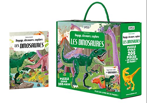 Voyage, découvre, explore - Les dinosaures: Avec un puzzle ovale de 205 pièces