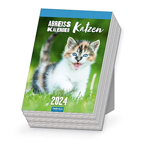 Trötsch Abreißkalender Katzen 2024: Aufstellkalender Tischkalender Abreißkalender