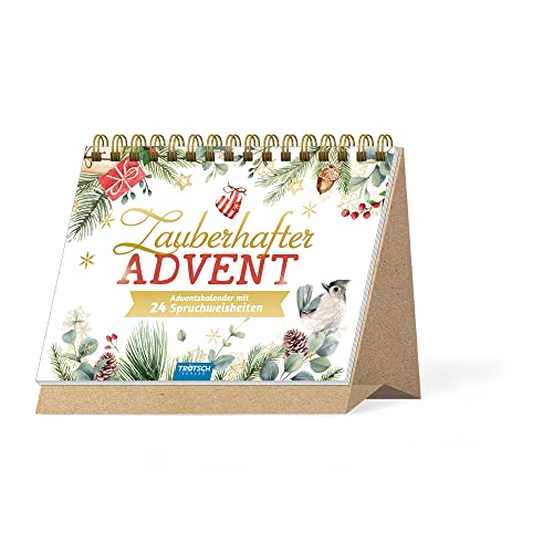 Trötsch Adventskalender zum Aufstellen Zauberhafter Advent - Adventskalender mit 24 Spruchweisheiten: Aufstelladventskalender (Winterwald Motive)
