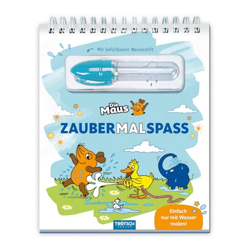 Trötsch Die Maus Zaubermalspaß mit Wasserstift: Malblock mit nachfüllbarem Wassermalstift von Trötsch Verlag GmbH & Co. KG