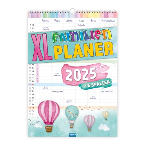 Trötsch Großbildkalender XL Familenplaner 2025 mit 6 Spalten: Wandkalender Trötsch Großbildkalender XL Familenplaner 2025 mit 6 Spalten: Wandkalender