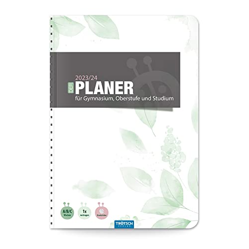 Trötsch Gymnasialplaner Blattgrün 23/24: Planer Schülerkalender Hausaufgabenheft Timer für die Oberstufe von TROTSCH