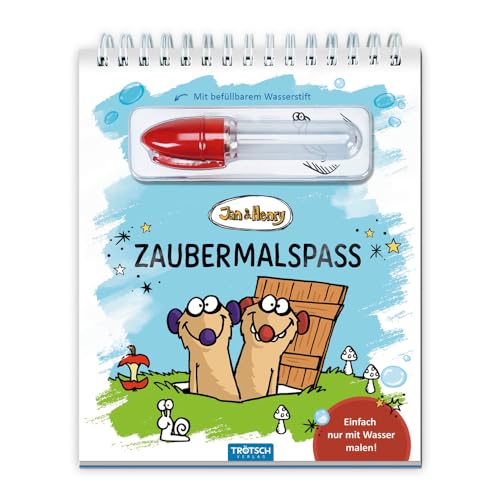 Trötsch Jan & Henry Zaubermalspaß mit Wasserstift: Malblock mit nachfüllbarem Wassermalstift von TROTSCH