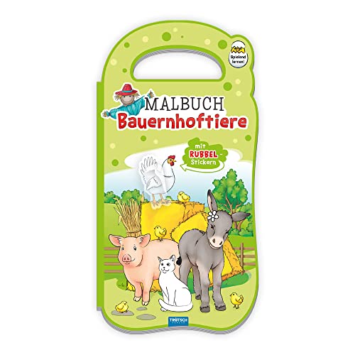 Trötsch Malbuch mit Rubbelstickern Bauernhoftiere: Malbuch Beschäftigungsbuch Ausmalbuch Stickerbuch Trötsch Malbuch mit Rubbelstickern Bauernhoftiere: Malbuch Beschäftigungsbuch Ausmalbuch Stickerbuch
