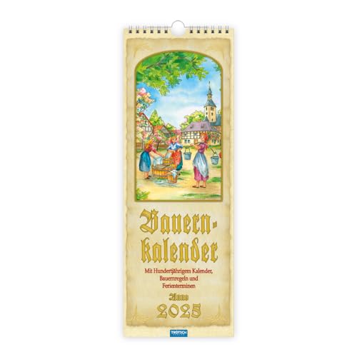 Trötsch Maxi-Streifenkalender Bauernkalender 2025 mit Hundertjährigem Kalender, Bauernregeln und Ferienterminen: Wandkalender Trötsch Maxi-Streifenkalender Bauernkalender 2025 mit Hundertjährigem Kalender, Bauernregeln und Ferienterminen: Wandkalender