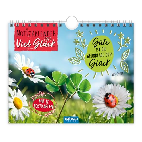 Trötsch Notizkalender Querformat Notizkalender Viel Glück 2025 mit 12 Postkarten: Wandkalender Notizkalender von Trötsch Verlag GmbH & Co. KG