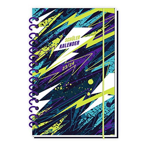 Trötsch Schülerkalender Flexi Spiralbindung Flash 23/24: Schulplaner Hausaufgabenheft Timer Terminkalender von TROTSCH