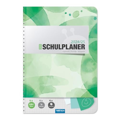 Trötsch Schulplaner Grün 24/25: Planer Schülerkalender Hausaufgabenheft Timer
