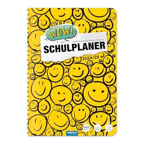 Trötsch Schulplaner WOW Smile 24/25: Planer Schülerkalender Hausaufgabenheft Timer