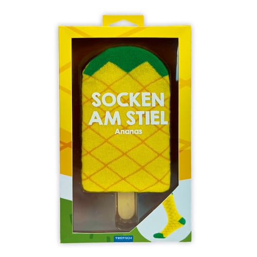 Trötsch Socken am Stiel Ananas: Lustige Socken Geburtstagsgeschenk