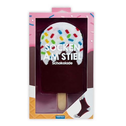 Trötsch Socken am Stiel Schokolade: Lustige Socken Geburtstagsgeschenk