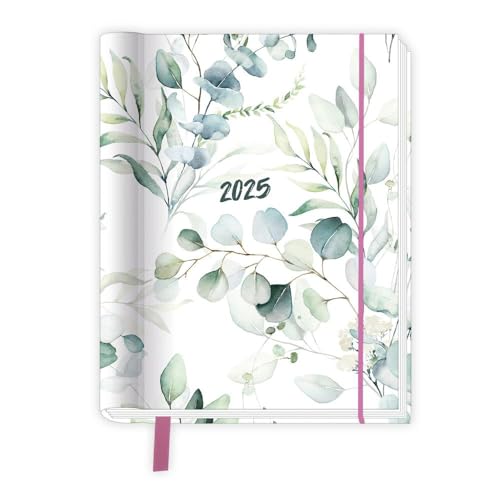 Trötsch Taschenkalender A6 Wire-O Motiv Blätter 2025 mit Postkarten: Terminkalender