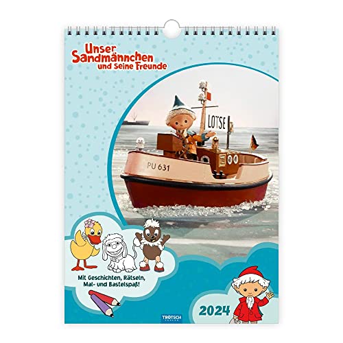 Trötsch Unser Sandmännchen Classickalender Kalender Unser Sandmännchen und seine Freunde 2024: Wandkalender