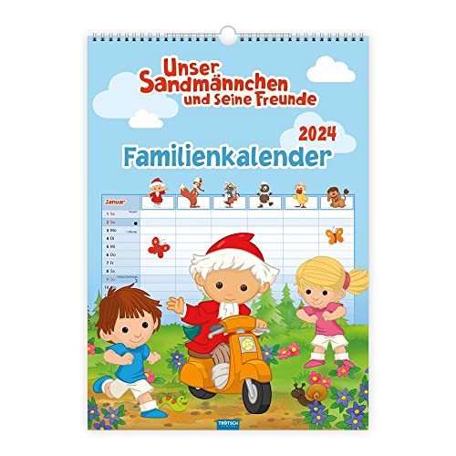 Trötsch Unser Sandmännchen XL-Familienplaner Familienkalender Unser Sandmännchen und seine Freunde 2024: Wandkalender