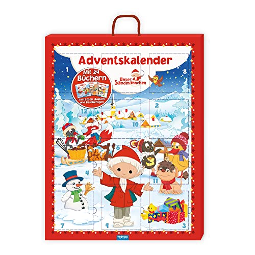 Trötsch Unser Sandmännchen und seine Freunde Adventskalender mit 24 Minibüchern: Weihnachtskalender Bildkalender Türchenkalender Trötsch Unser Sandmännchen und seine Freunde Adventskalender mit 24 Minibüchern: Weihnachtskalender Bildkalender Türchenkalender