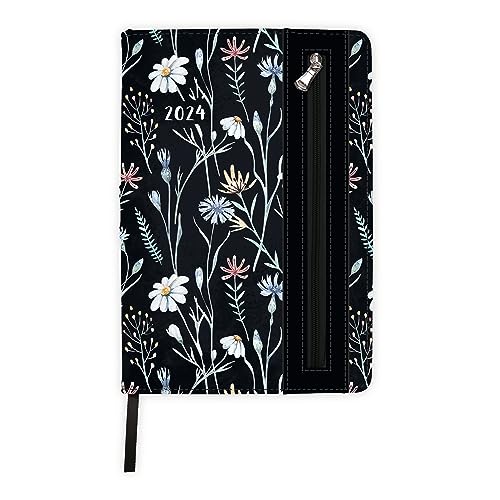Trötsch Wochenplaner A5 Soft mit Tasche Flowers black 2024: Wochenterminer Trötsch Wochenplaner A5 Soft mit Tasche Flowers black 2024: Wochenterminer