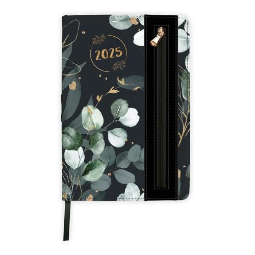 Trötsch Wochenplaner A5 mit Tasche Flowers black 2025: Wochenterminer Trötsch Wochenplaner A5 mit Tasche Flowers black 2025: Wochenterminer