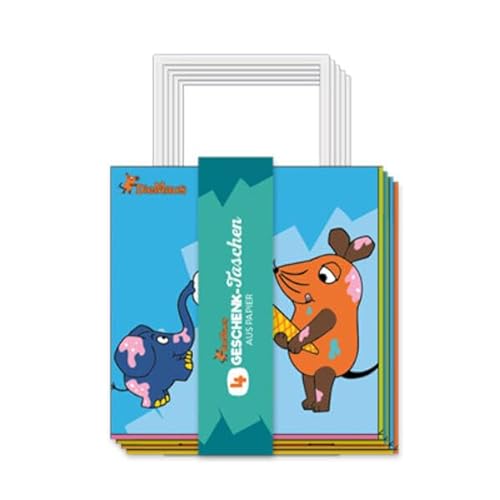 Trötsch die Maus Papiertaschenset medium 4er Set: Tragetasche Papiertüte Geschenktüte Henkeltasch