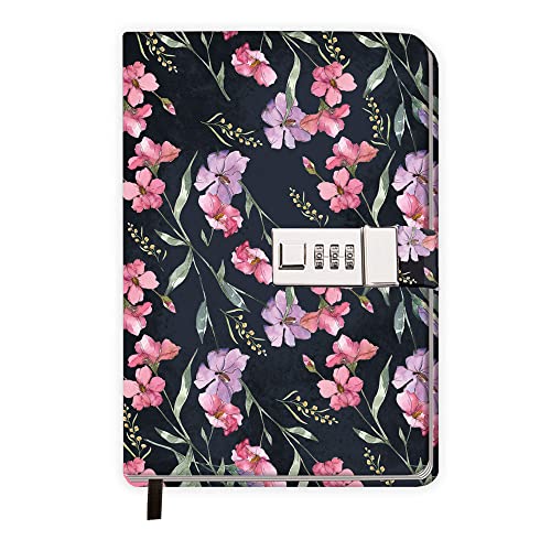 Trötsch Tagebuch mit Zahlenschloss Flowers: Notizbuch Bullet Journal von Trötsch Verlag GmbH & Co.KG