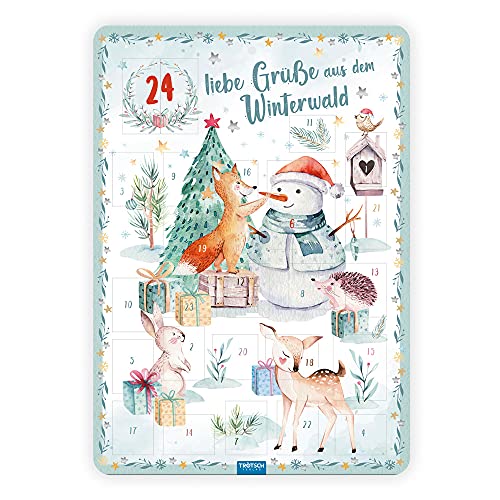 Trötsch Adventskalender mit Türchen 24 liebe Grüße aus dem Winterwald: Weihnachtskalender Bildkalender Türchenkalender von TROTSCH