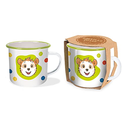 Trötsch Bobo Siebenschläfer Emailletasse Punkte: Kaffeetasse Teetasse Geschenkidee Geschenk Tasse Emaillebecher