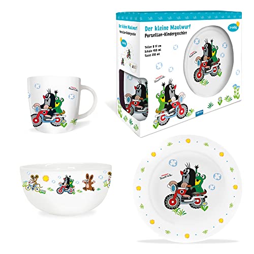 Trötsch Der kleine Maulwurf Geschirrset Motorrad: Geschirr für Kinder Kindergeschirr