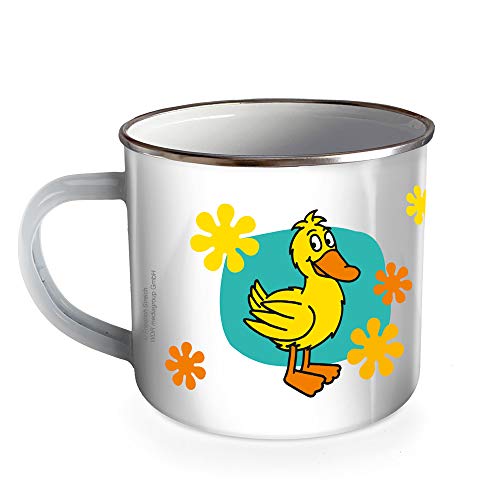 Trötsch Die Maus Emaille Becher Tasse Ente: Kaffeetasse Teetasse Geschenkidee Geschenk Tasse Emaillebecher von TROTSCH