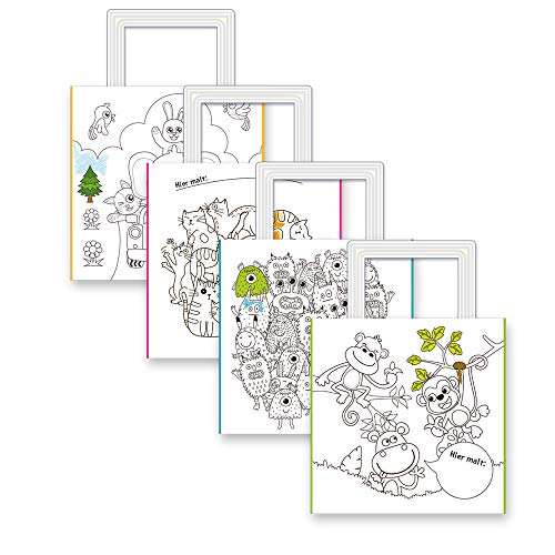 Trötsch Geschenktasche Papiertasche 4er Set zum Ausmalen: Tragetasche Papiertüte Geschenktüte Henkeltasche Kindergeburtstag von Trötsch Verlag
