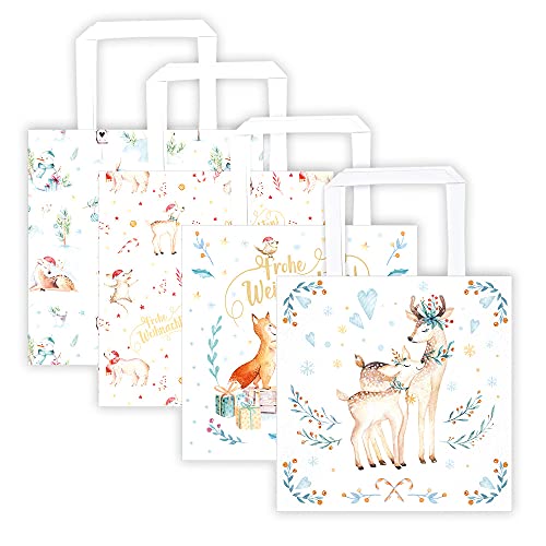Trötsch Geschenktasche Papiertasche Winterwald Medium 4er Set: Tragetasche Papiertüte Geschenktüte Henkeltasche Weihnachtstasche von Trötsch Verlag