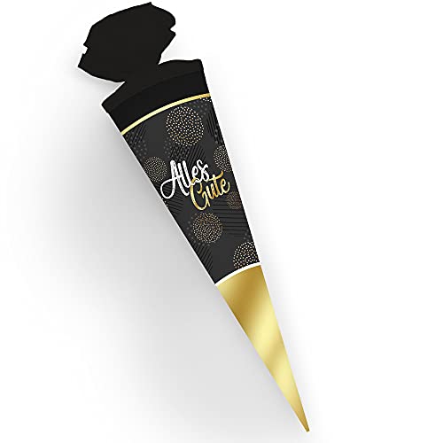 Trötsch Geschenkverpackung Geschenk Zuckertüte Alles Gute schwarz und gold: Geschenkform Geschenkverpackung Trötsch Geschenkverpackung Geschenk Zuckertüte Alles Gute schwarz und gold: Geschenkform Geschenkverpackung von Trötsch Verlag