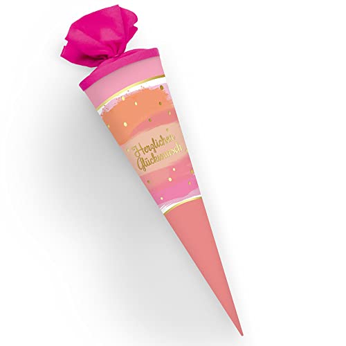 Trötsch Geschenkverpackung Geschenk Zuckertüte Herzlichen Glückwunsch rosa und rot: Geschenkform Geschenkverpackung Trötsch Geschenkverpackung Geschenk Zuckertüte Herzlichen Glückwunsch rosa und rot: Geschenkform Geschenkverpackung