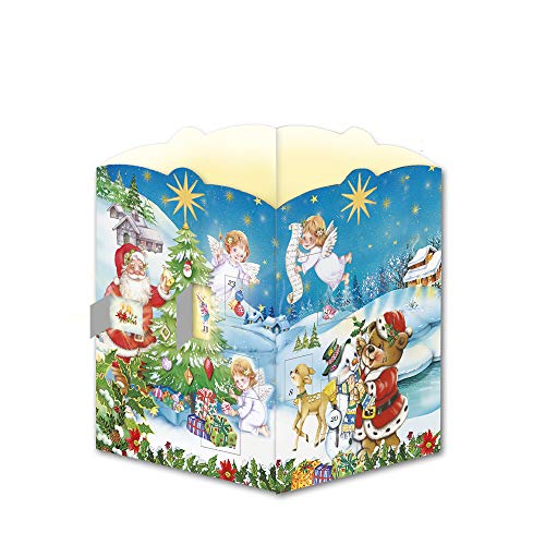 Trötsch Postkarte zum Aufstellen Windlicht-Adventskalender Nostalgisch: Karte Weihnachtskarte