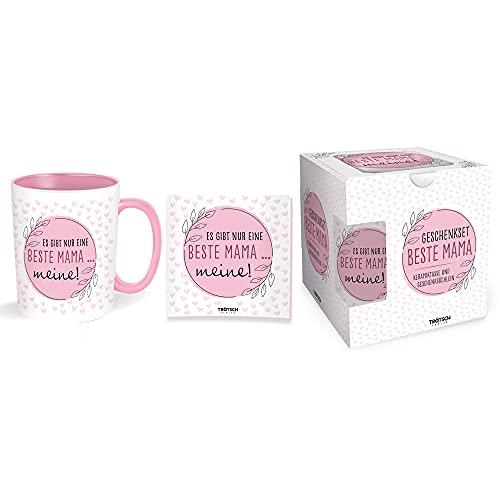 Trötsch Set aus Tasse und Buch Geschenkset Mama Keramiktasse und Geschenkbüchlein: Geschenkset Geburtstagsgeschenk Geschenkidee für Mama