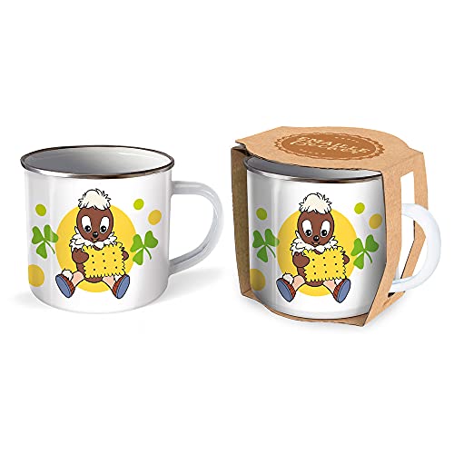 Trötsch Unser Sandmännchen Emaille Becher Tasse Pittiplatsch: Kaffeetasse Teetasse Geschenkidee Geschenk Tasse Emaillebecher