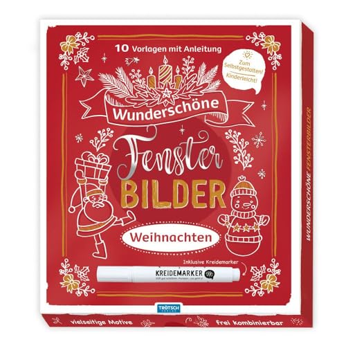 Trötsch Wunderschöne Fensterbilder mit Kreidemarker Mappe mit Vorlagen und Kreidemarker Weihnachten: Fensterbilderbuch Beschäftigungsbuch: ... (Fensterbilder: Vorlagen mit Kreidemarker)