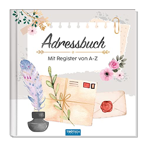 Trötsch Adressbuch Brief und Feder: Adressbuch Eintragebuch Adressen Geschenk Geschenkidee