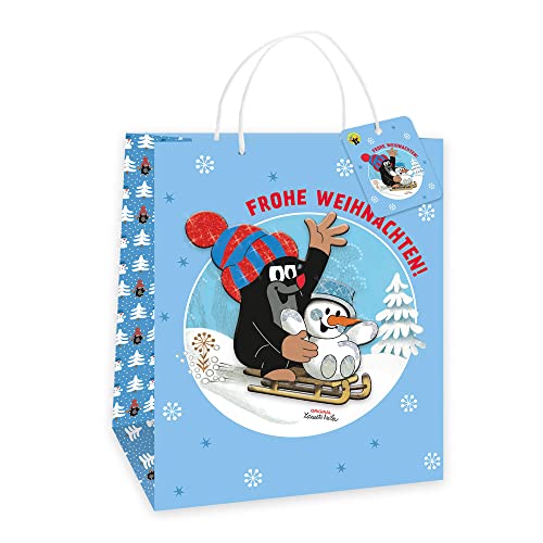 Trötsch Der kleine Maulwurf 3D-Geschenktasche Weihnachten groß: Tragetasche Papiertüte Geschenktüte Henkeltasche von Trötsch Verlag