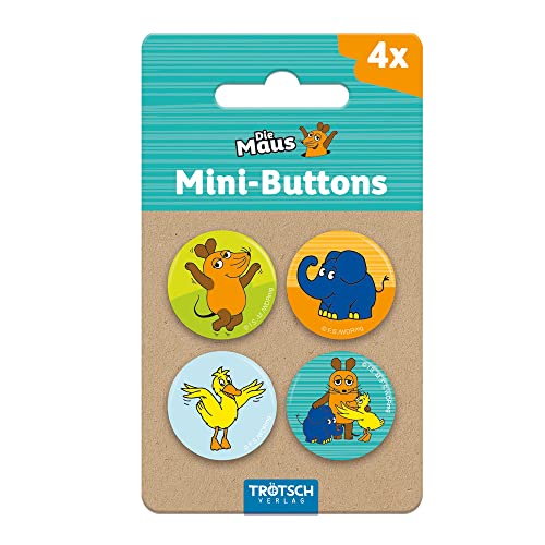 Trötsch Die Maus Mini-Buttons 4er Set: Mini-Buttons Die Maus Ansteckbuttons Anstecker mit Sicherheitsnadel Trötsch Die Maus Mini-Buttons 4er Set: Mini-Buttons Die Maus Ansteckbuttons Anstecker mit Sicherheitsnadel