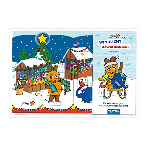 Trötsch Die Maus Windlicht Adventskalender: Karte Weihnachtskarte Adventskalender Geschenk von Trötsch Verlag