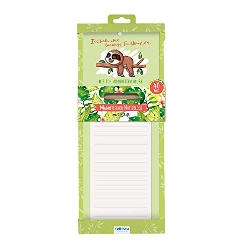 Trötsch Notizblock mit Stift und Magnet Faultier: Notizblock Geschenk Geschenkidee Erinnerung Merkzettel Trötsch Notizblock mit Stift und Magnet Faultier: Notizblock Geschenk Geschenkidee Erinnerung Merkzettel von Trötsch Verlag